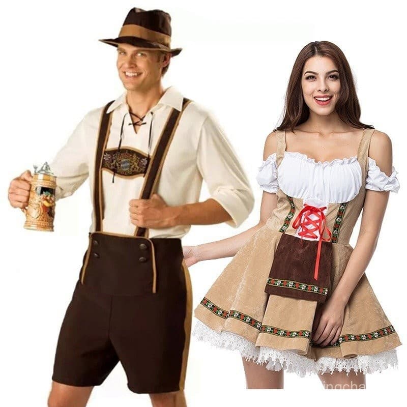 Traje Tradicional para Casais Outubrofest Desfile Taverna Garçonete Cosplay De Halloween Festa . JPGF