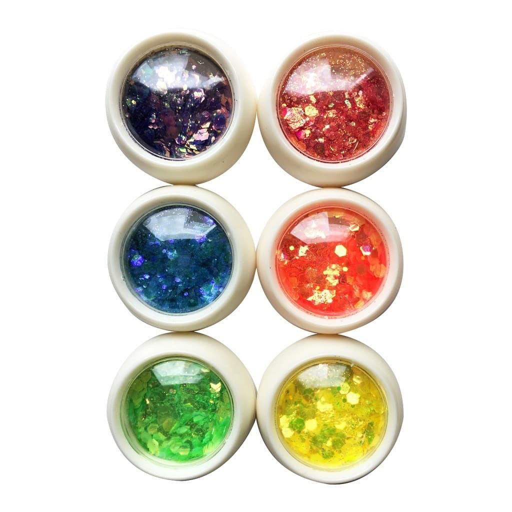 6un Glitter Flocado Com 6 Un Encapsulamento Para Decoração De Unhas