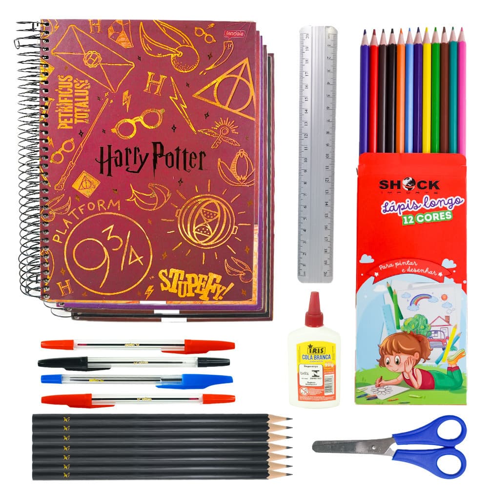 Material Escolar Kit Completo 6 cadernos