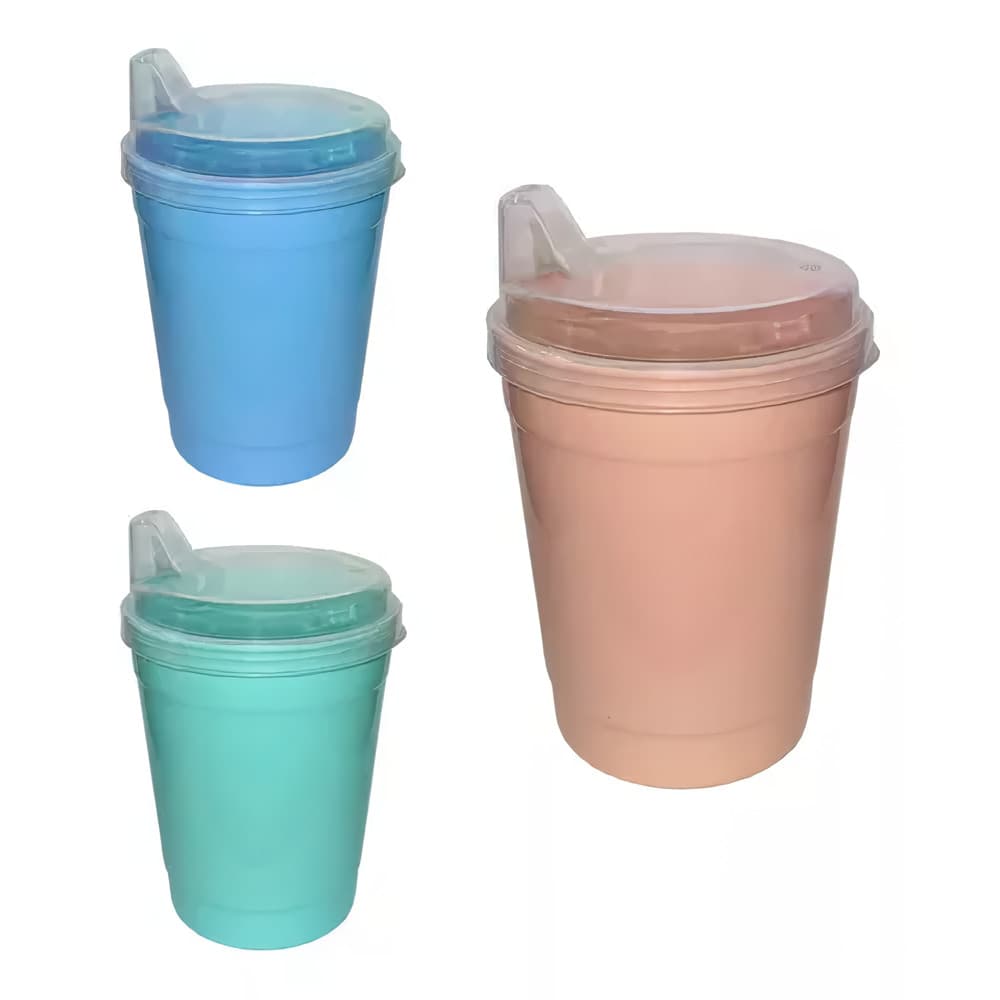 Conjunto Copo Infantil Escola C/ Bico de 3 Peças 250 Ml