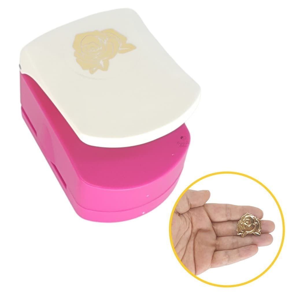 Furador para Papel 32mm Scrapbook Arte Flor Rosa Emboss