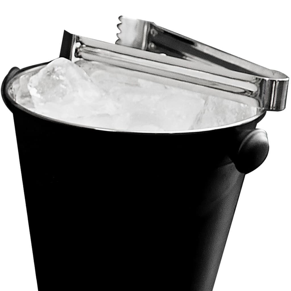 Balde de gelo Open Bar em aco inox 1.25L D14xA13.5cm cor preta