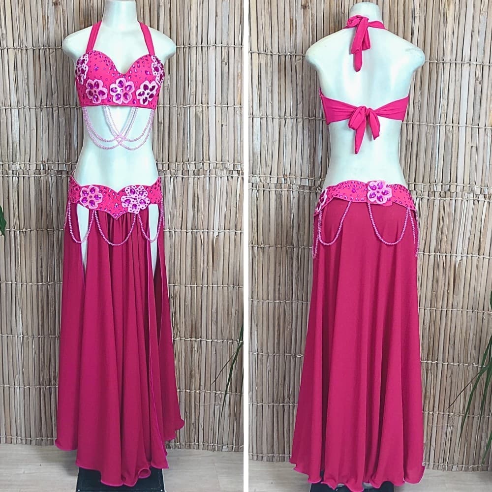 [Liquidação] Dança do Ventre Traje Bordado Completo Pronta Entrega XG (48)-TPCL-730