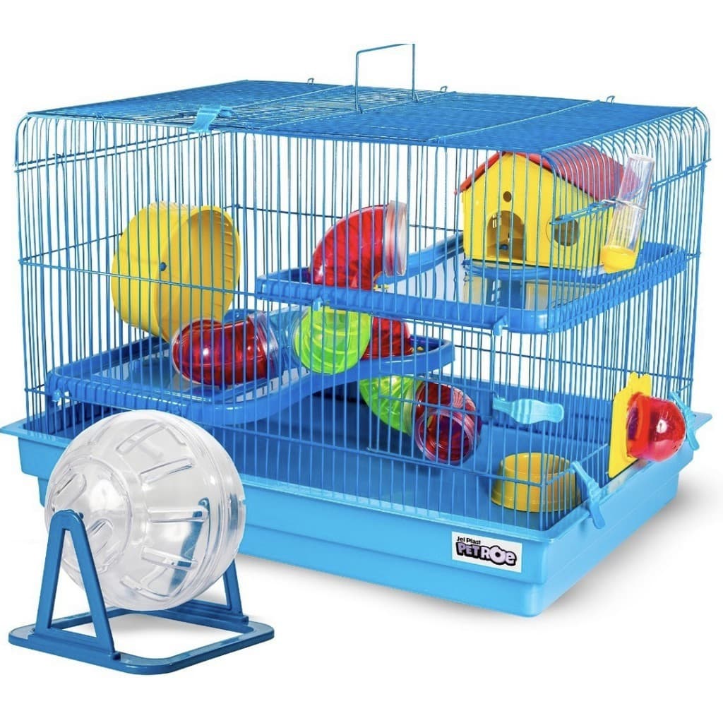 Gaiola Hamster Roedores Space Completa 2 Andares + Globo Para Exercícios Com Suporte