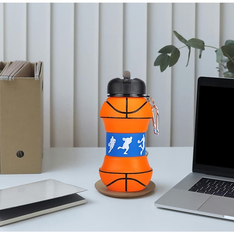 Garrafa de Silicone Retrátil Dobrável Portátil 550ml