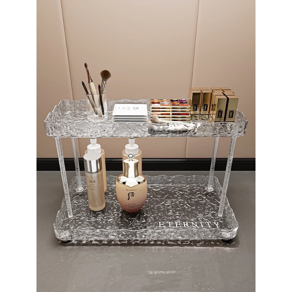 Organizador Multifuncional Prateleira Organizadora 2 Andares Para Maquiagem Perfumes Acrílico Quarto