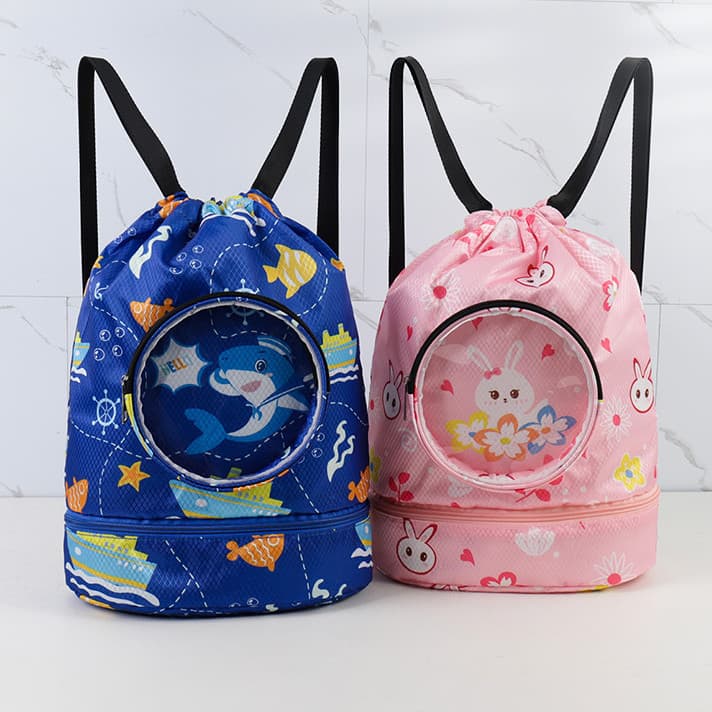 Mochila Natação Infantil 12L Impermeável | Bolsa Praia Esportiva Portátil Crianças Black Banana
