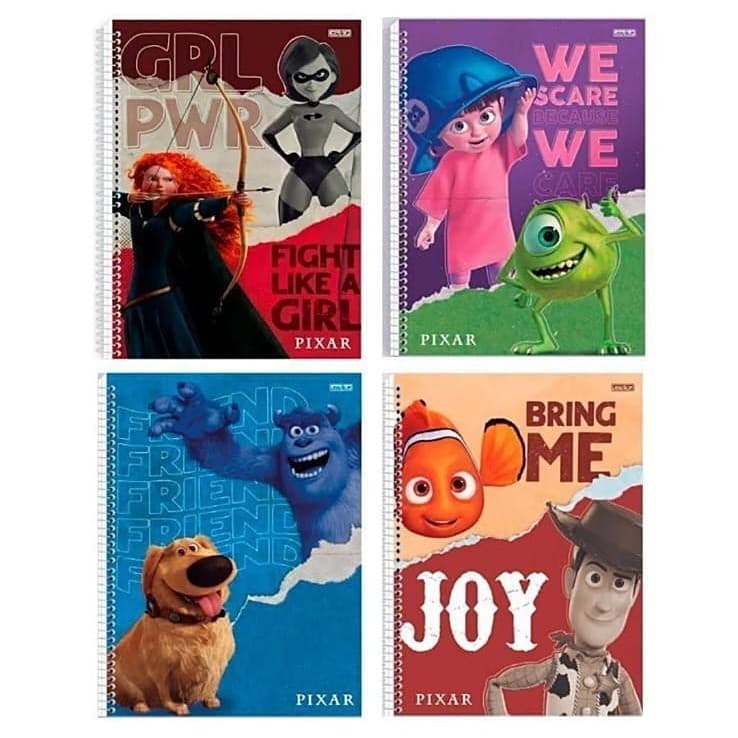 Pixar Caderno 80fls universitário nemo monstros toy story