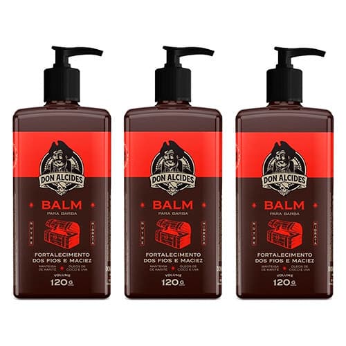 Kit 3x Balm Hidratante Barba Barba Negra 120ml Don Alcides