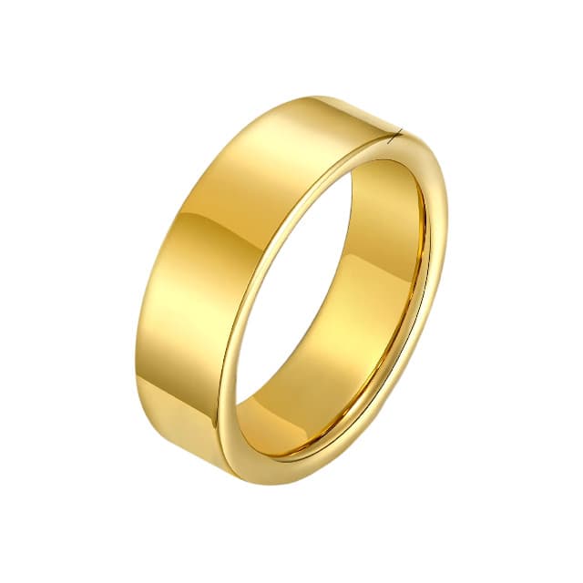 Aliança De Banhada Ouro Reta 6mm Tradicional