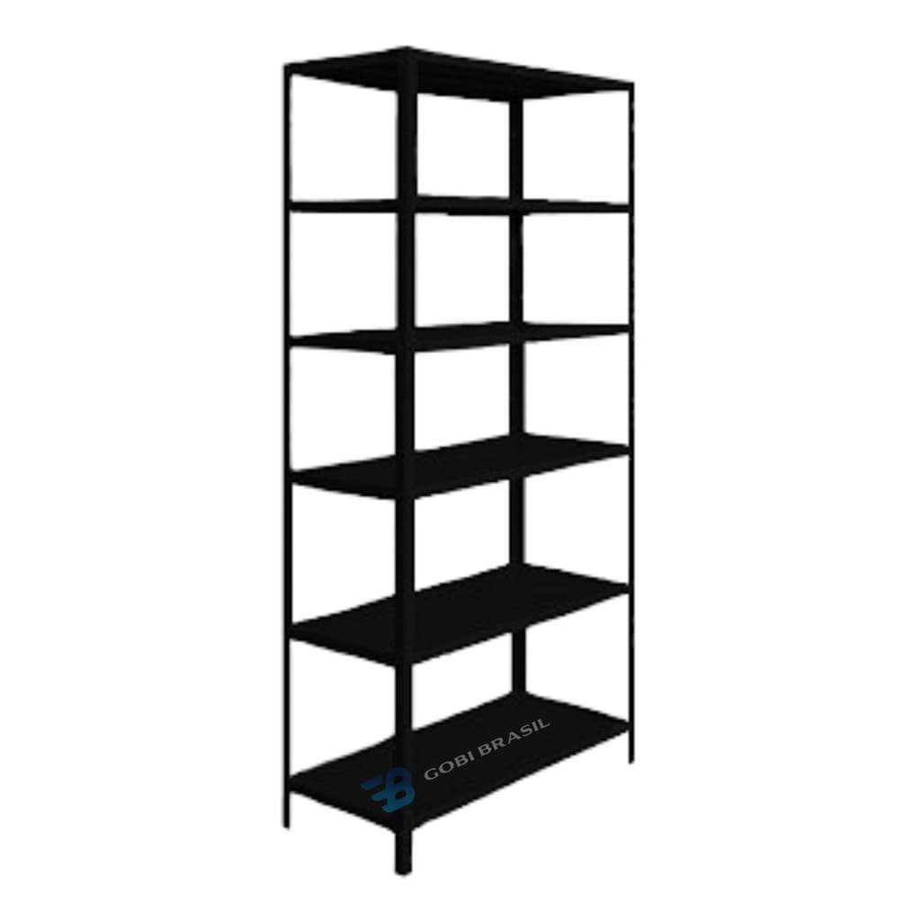 Prateleira De Aço 6 Bandejas Preto 200x90 Estante Armario