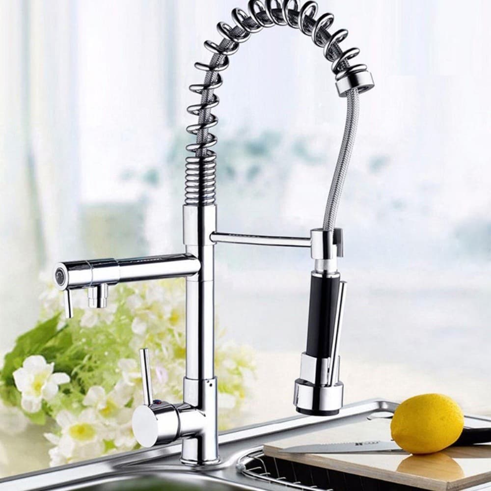 Torneira Cozinha Gourmet Monocomando Spray Extensor Flexível  Inox Cozinha Pretomesa cuba