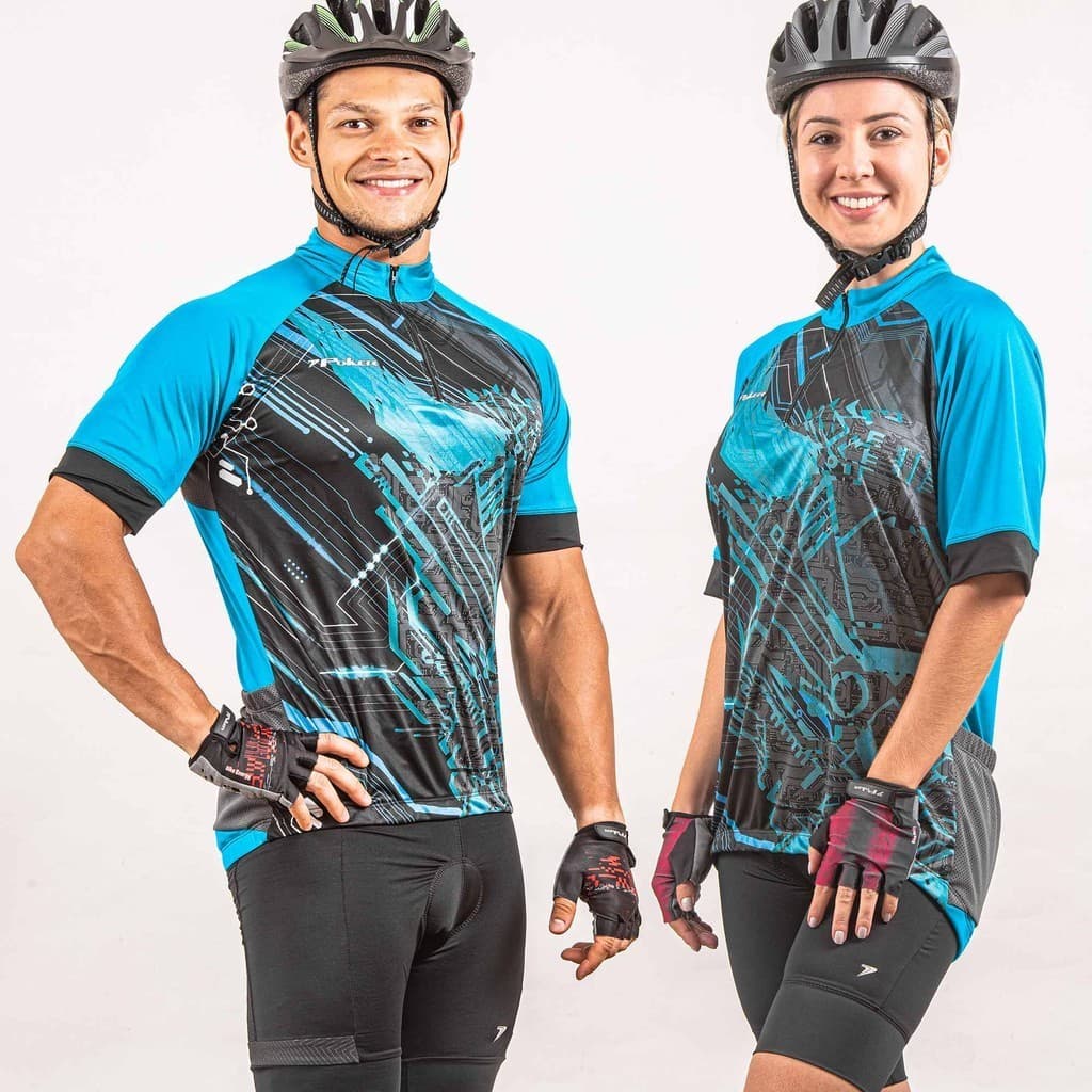 Camisa Ciclista Manga Curta Zíper Parcial Hanya 04282