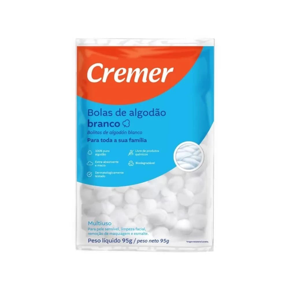 Bolas de algodão branco 95g