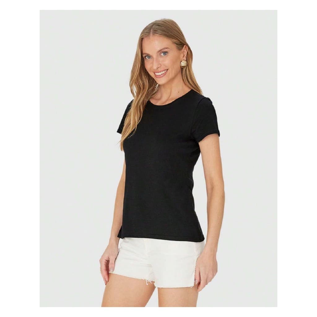 Blusa Básica Feminina Baby Look Em Algodão MALWEE