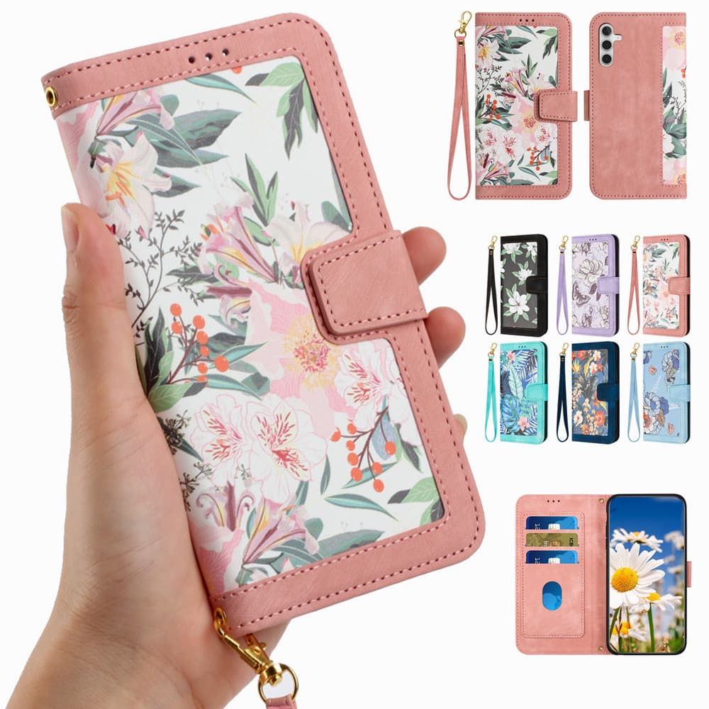 Capa Para Carteira Telefônica De Couro Samsung A05 A05S A15 A25 A35 A55 5G
