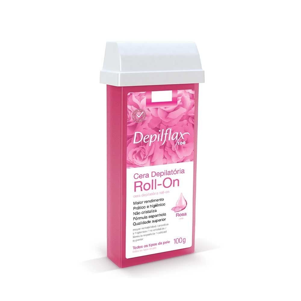 Kit c/5  Ceras Depilatória Refil Roll On Depilflax Rosa 100g