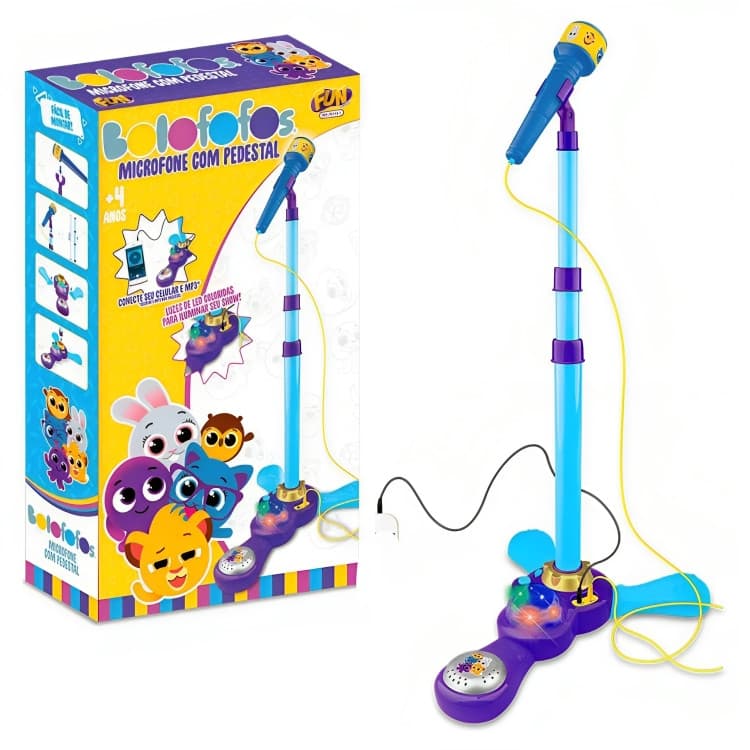 Brinquedo Microfone Bolofofos Com Pedestal - F0116-1 Fun