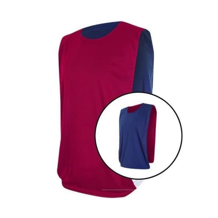 Colete Esportivo Dupla Face TRB Vermelho e Azul Marinho