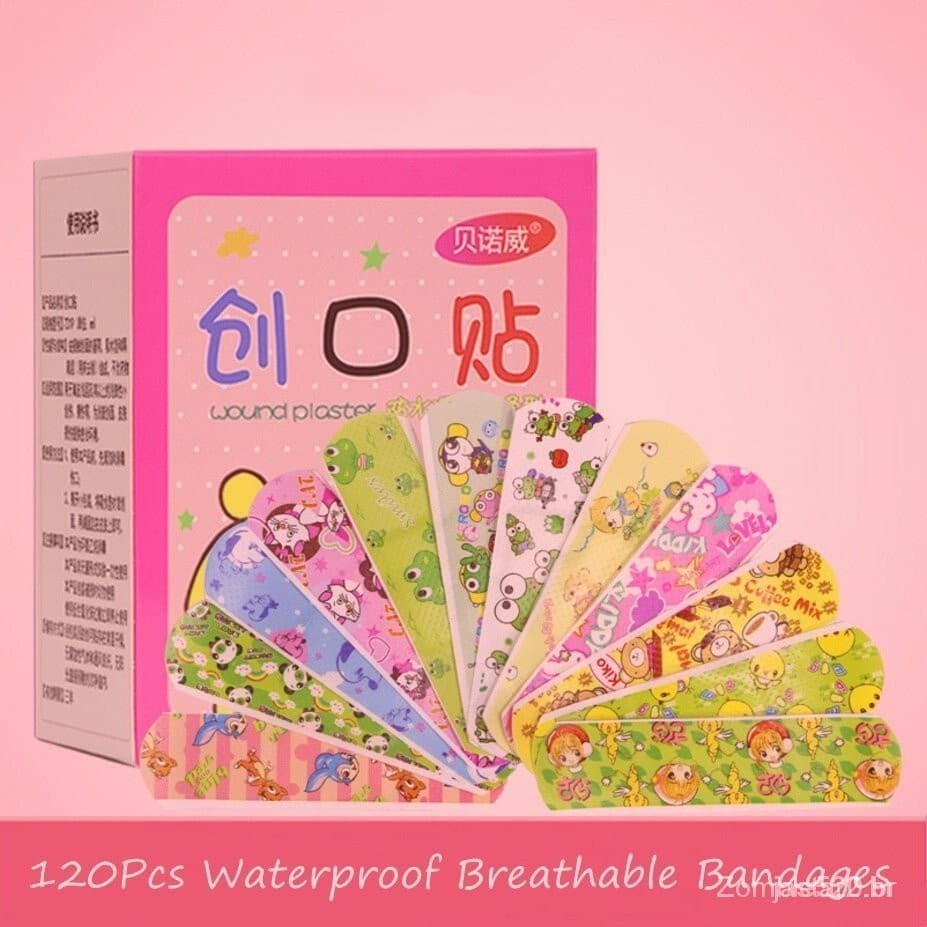2/120Pcs Waterproof Breathable Bandages Cute Cartoon Band Aid Hemostasis Adhesive Bandages