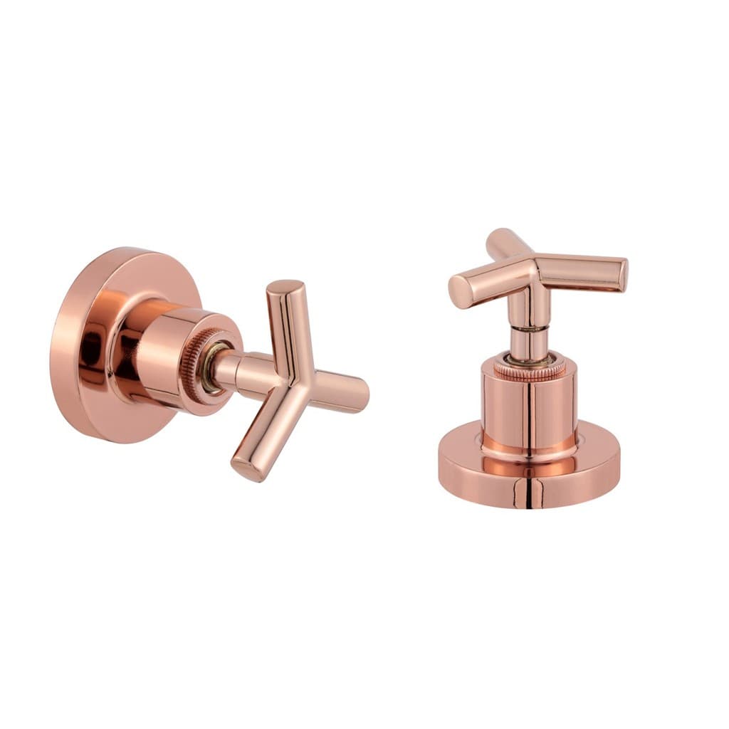 Kit Com 2 Acabamentos Para Registro Chuveiro Banheiro Rose Gold Brilhante Padrão Deca 1/2" - 3/4" ou 1"