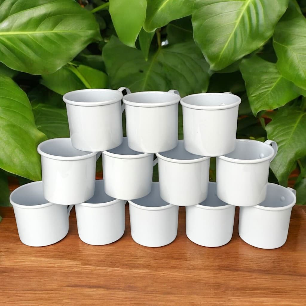 Kit 12 Caneca Copo Moscow Mule Alumínio Cor Branco 350ml