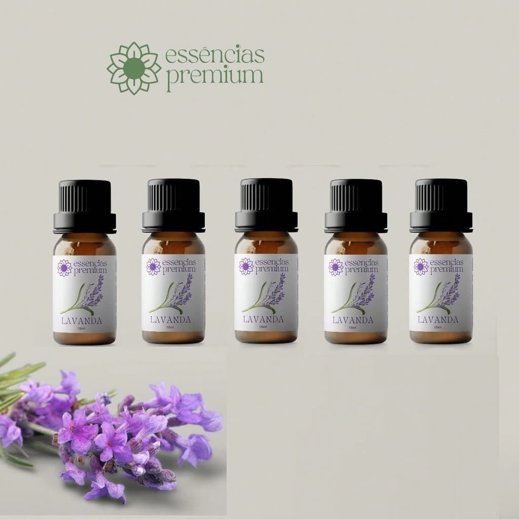 Kit 05 Essências de Lavanda Para Aromatizador e Difusor de Ambiente 15 ml