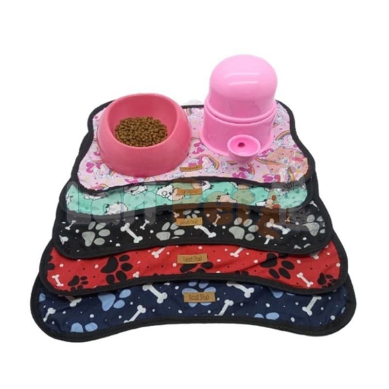Tapete Osso Cachorro e Gato para tigela, Comedouro e Bebedouro 48x34 cm - Lari Pet