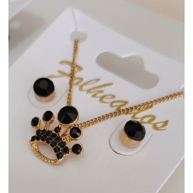 04 Conjunto de Semi Joias Colar e brinco Com Garantia de 1 ano kit luxo