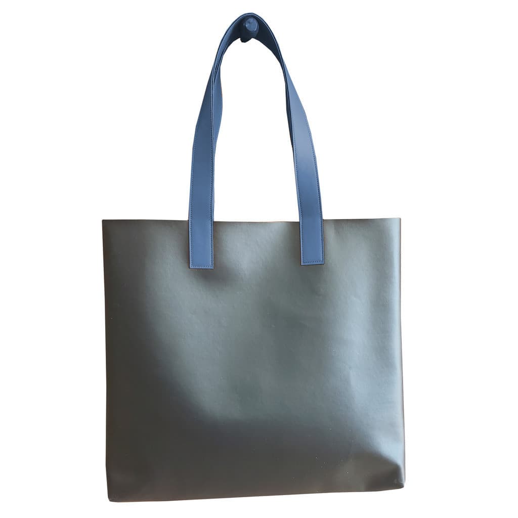 Sacola De Ombro Preta com Alça Azul