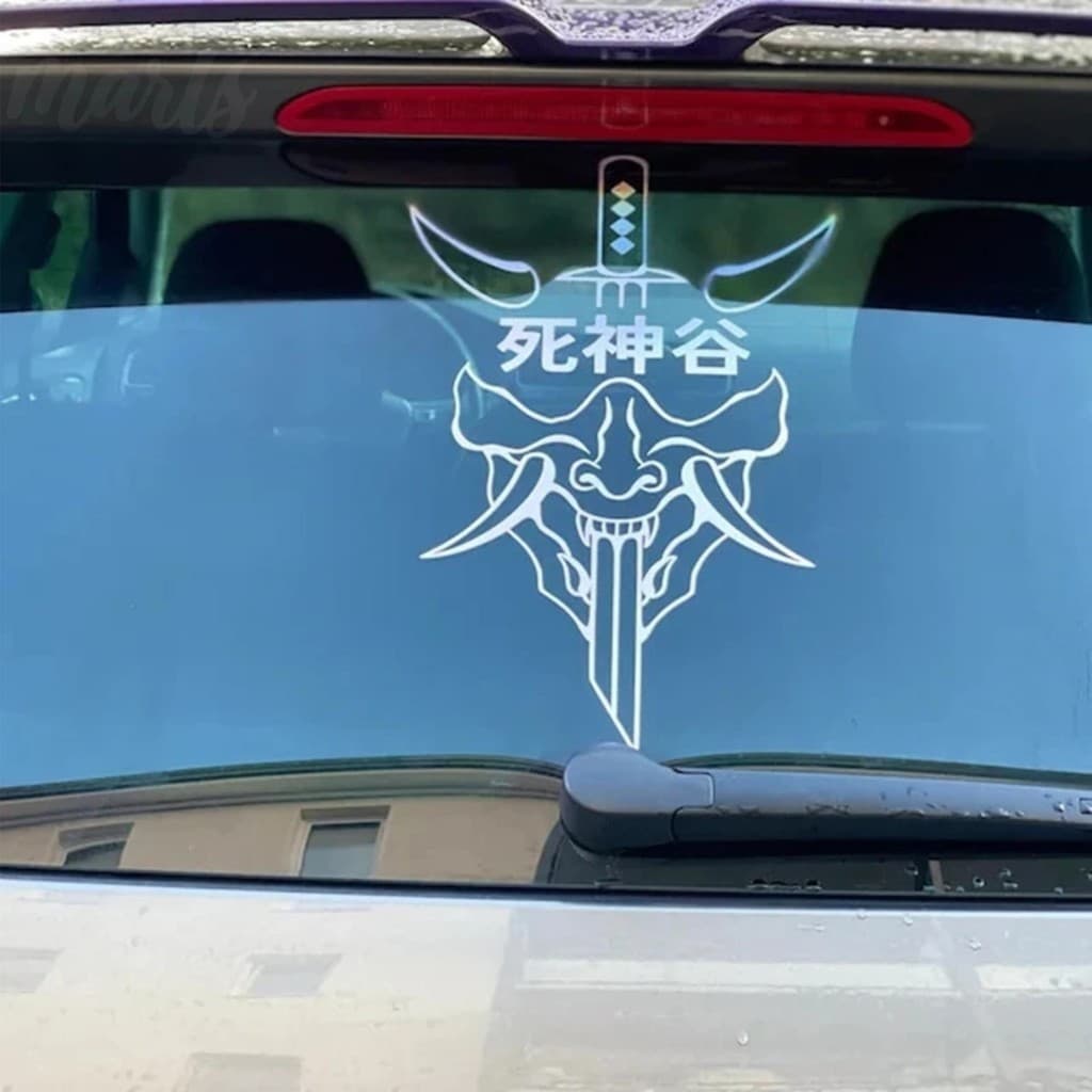 Adesivo Carro Máscara Shinigami Anime Decalque Para Brisa Automotivo