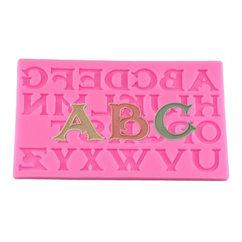 Molde De Silicone Alfabeto Letras Para Confeitaria E Biscuit