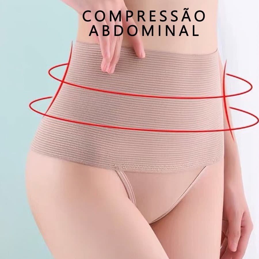 Calcinha Cinta Modeladora Tanga Compressão Abdominal Feminina