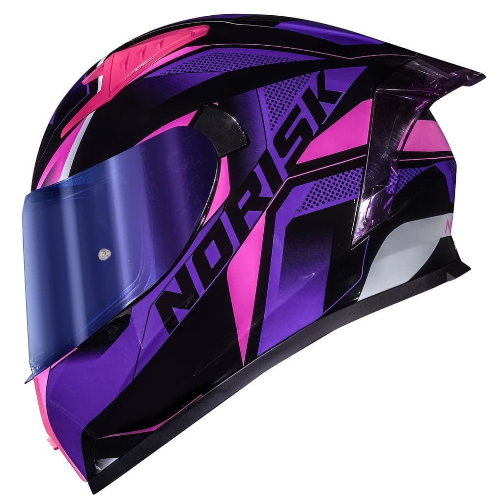 Capacete Moto Feminino Norisk Flow Pulse Roxo Rosa +Viseira
