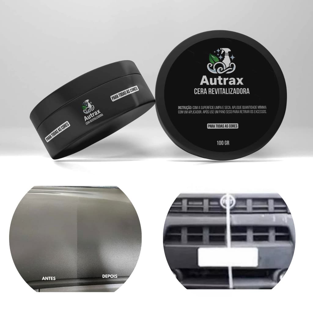 Cera Revitalizadora Painel Plástico Novo Automotiva Uso Interno/Externo