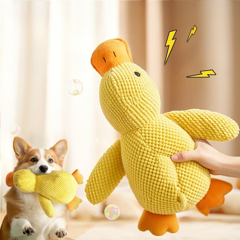 Brinquedo de Pelúcia  Pato  para Cães Amigo do Sono, Brinquedo de Mastigar Durável com Som