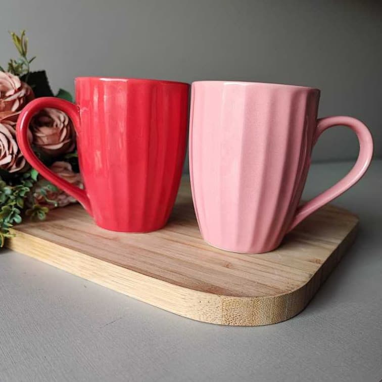 CANECA BELLA CANELADA CERAMICA 325ML - HAUSKRAFT
