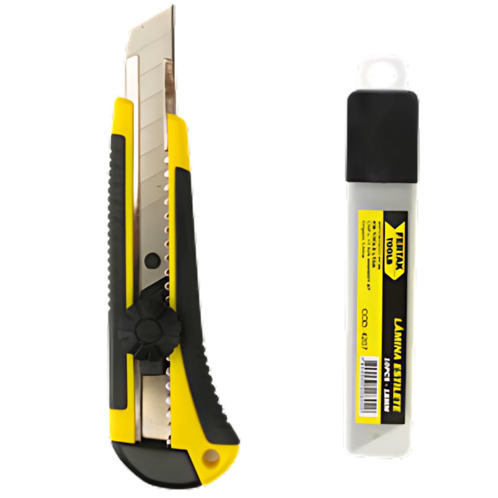 Estilete Profissional Com Trava, Reforçado 18mm + 3 Lâminas