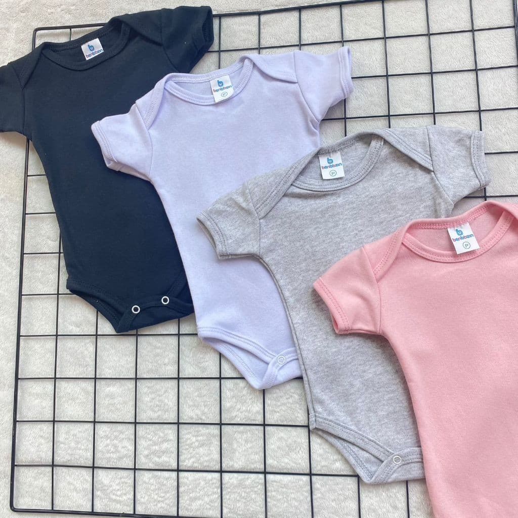 Body de Bebê Liso em suedine 100% Algodão.