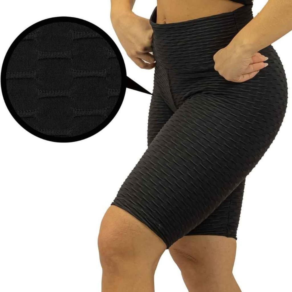 Bermuda Suplex Fitness Academia Plus Size com Efeito Bolha 3D e Detalhe Brocado