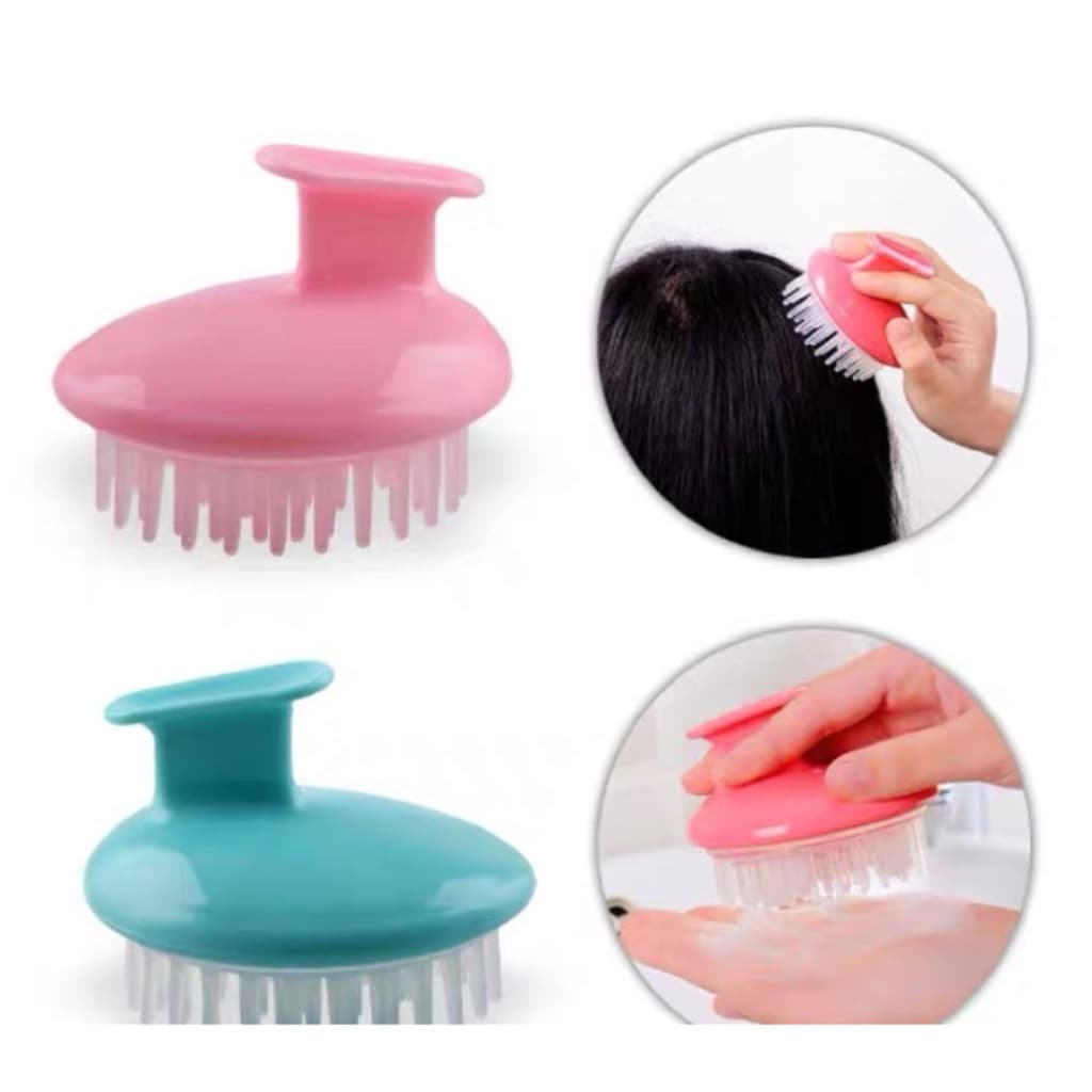Escova Massageador de Cabelo Cabeça Couro Cabeludo Shampoo Pente Silicone