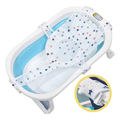 Rede de Proteção Ajustável para Banheira de Bebê, Segurança, Conforto, Tecido Almofadado, Até 20kg, Universal