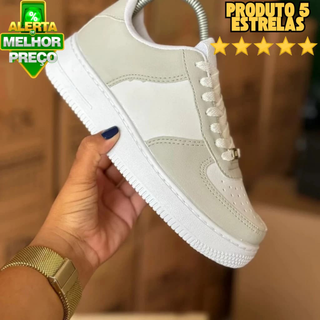 Tênis Feminino Casual Macio Confortável  Resistente Ideal Trabalho Escola Dia a Dia Skatista