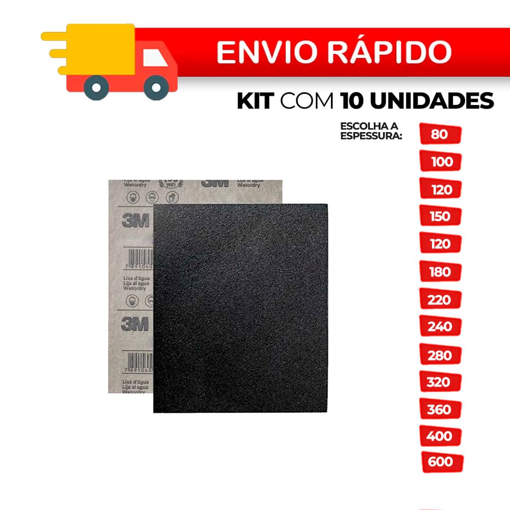 KIT COM 10 LIXAS D'AGUA 3M