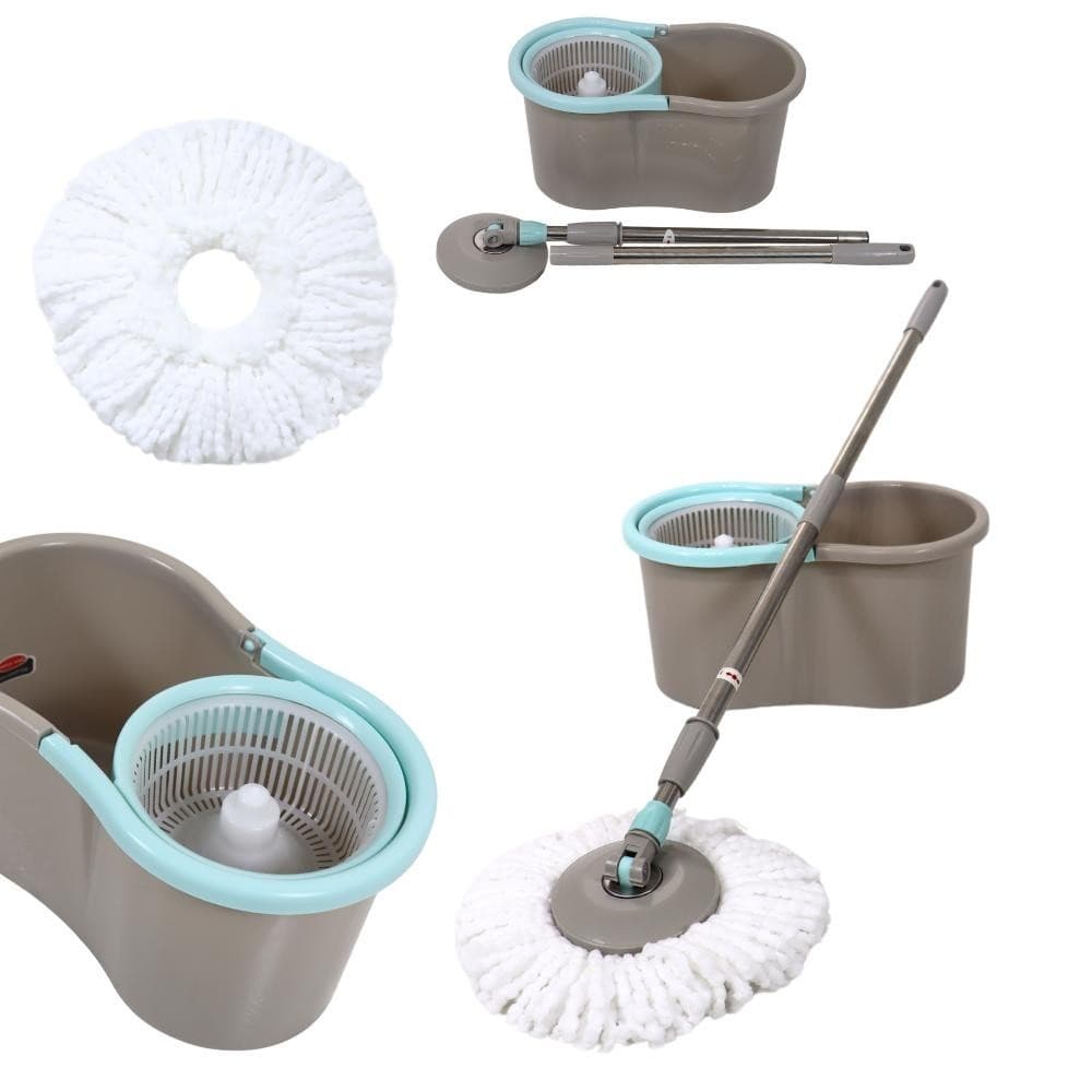 Balde Esfregão Spin Mop Giratorio 360 2 Refis Limpeza