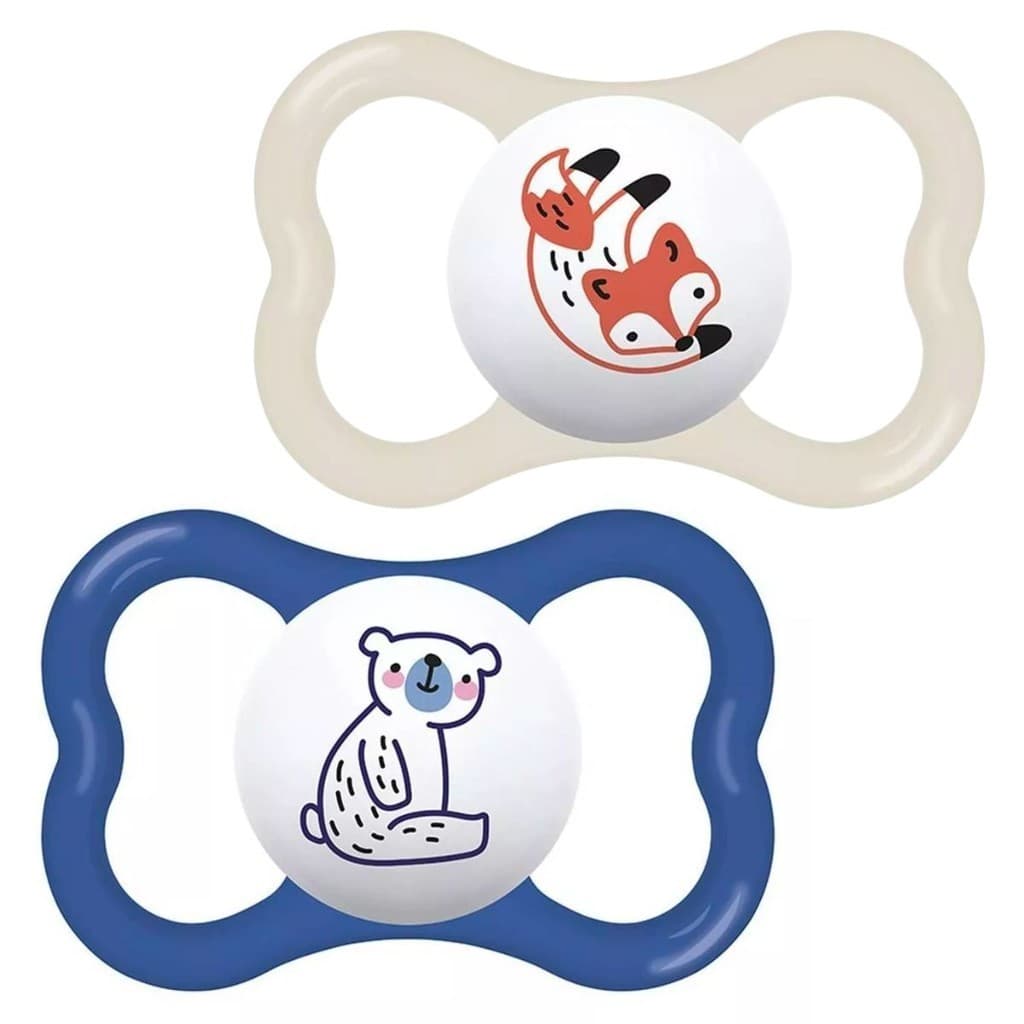 Kit 2 Chupetas Mam Supreme 6m+ c/ Prendedor Cachorro + Case