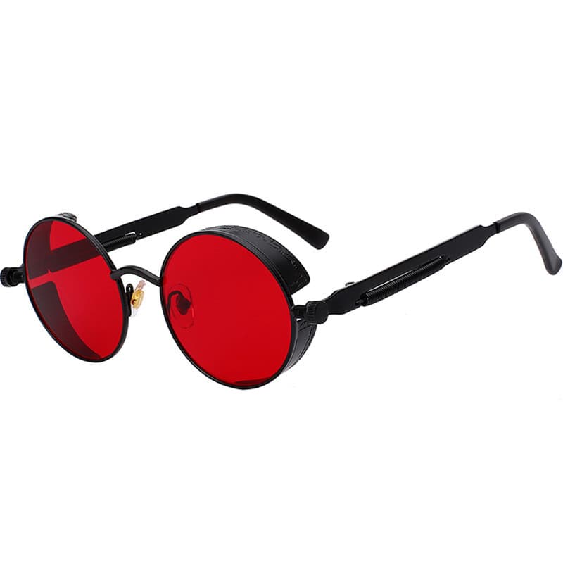Óculos De Sol Redondos Metálicos Steampunk Homem Mulher Designer De Marca Retro Vintage Eyewear UV400