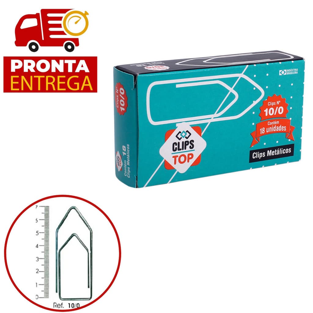 CLIPS N 10/0 CX PEQUENA 18 UNIDADES CLIPS TOP PRENDEDOR DE PAPEL PROMOÇÃO