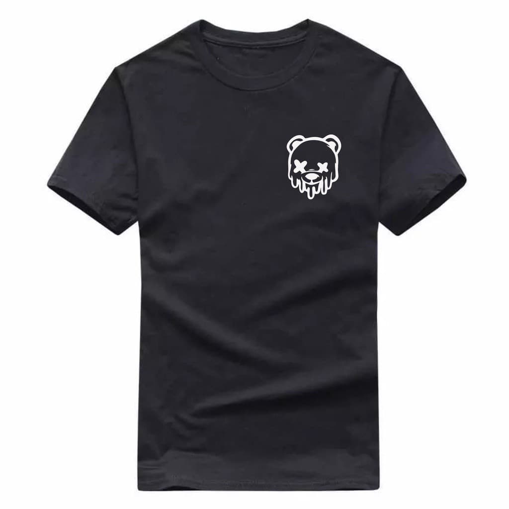 Camiseta Unissex Minimalista StreetWear Urso Escorrido 100% Algodão