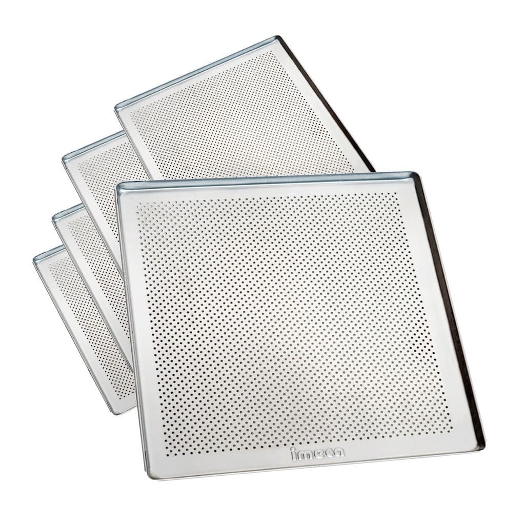 BANDEJA ASSADEIRA 35X35X1 PERFURADA ESTAMPADA C/ LOGO - IMECA
